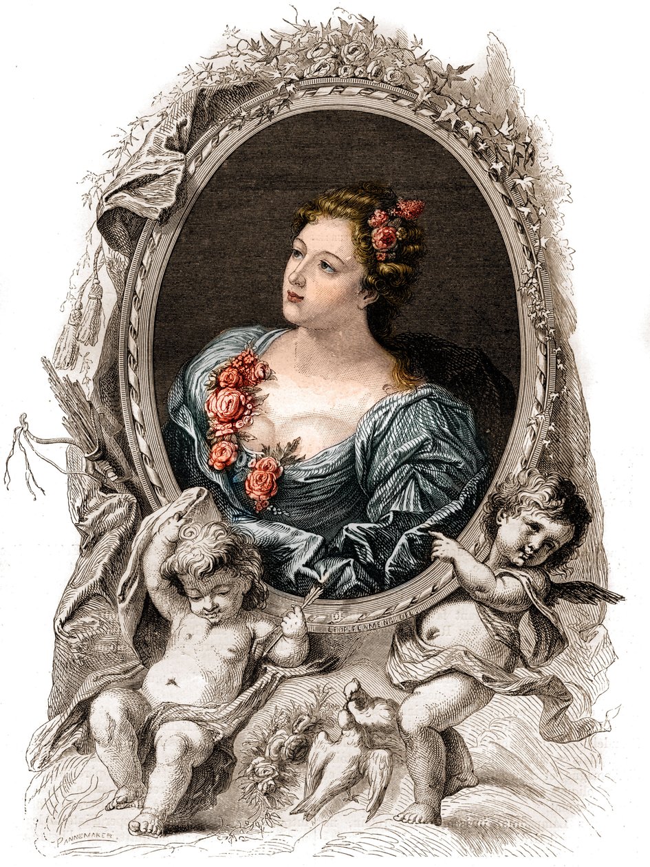 Theophano或Theophanie（Theophanu或Theophania）的肖像，10世纪的拜占庭女皇。19世纪的雕版画。 作者 未知艺术家