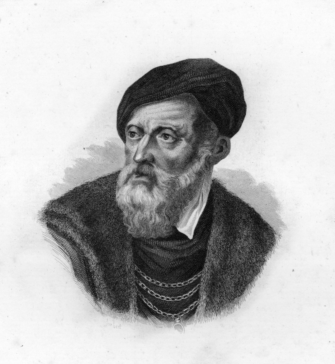 提香的肖像（1490-1576），威尼斯画家Tiziano Vecellio 作者 未知艺术家