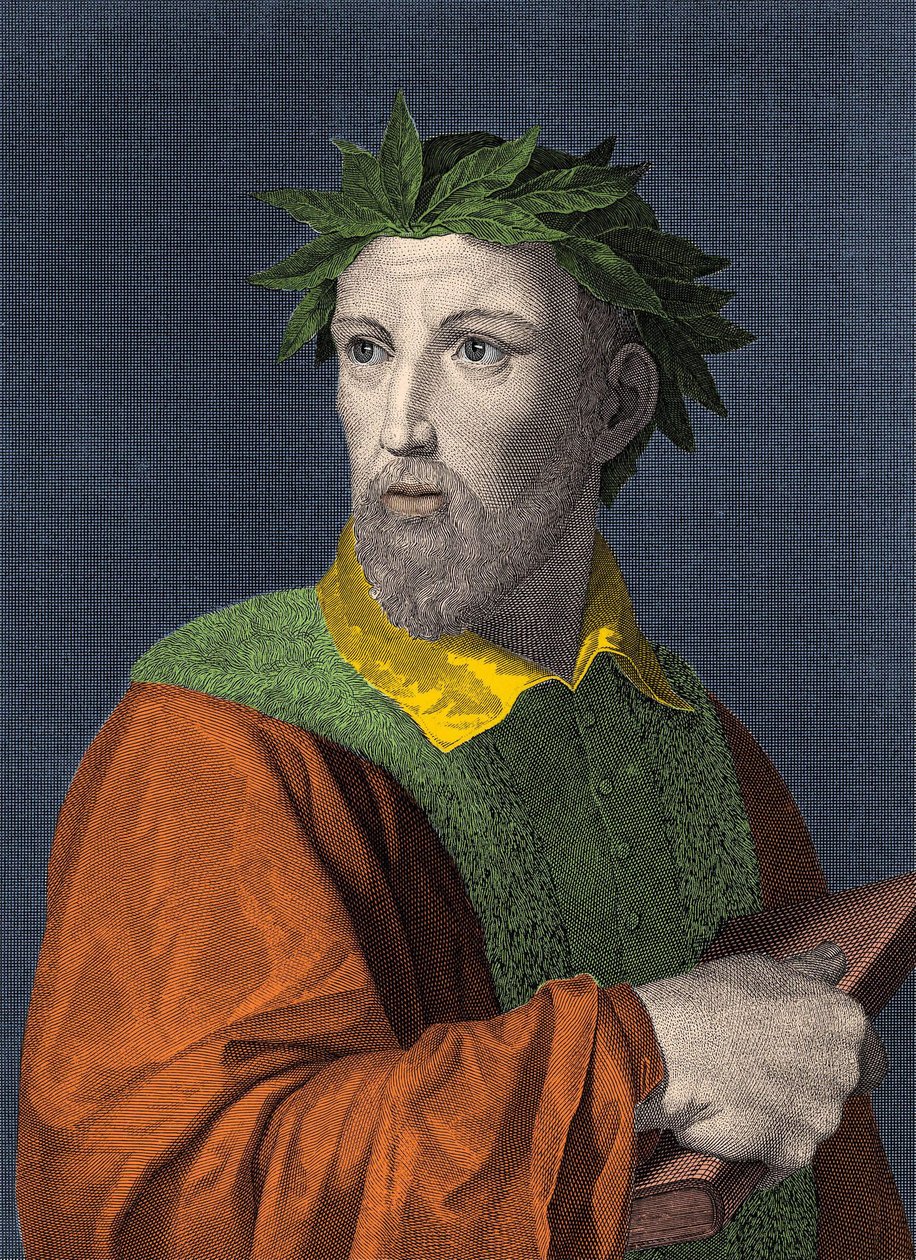 托尔卡托-塔索（Torquato Tasso）的肖像，被称为穆佩（1544-1595）的意大利诗人。 作者 未知艺术家