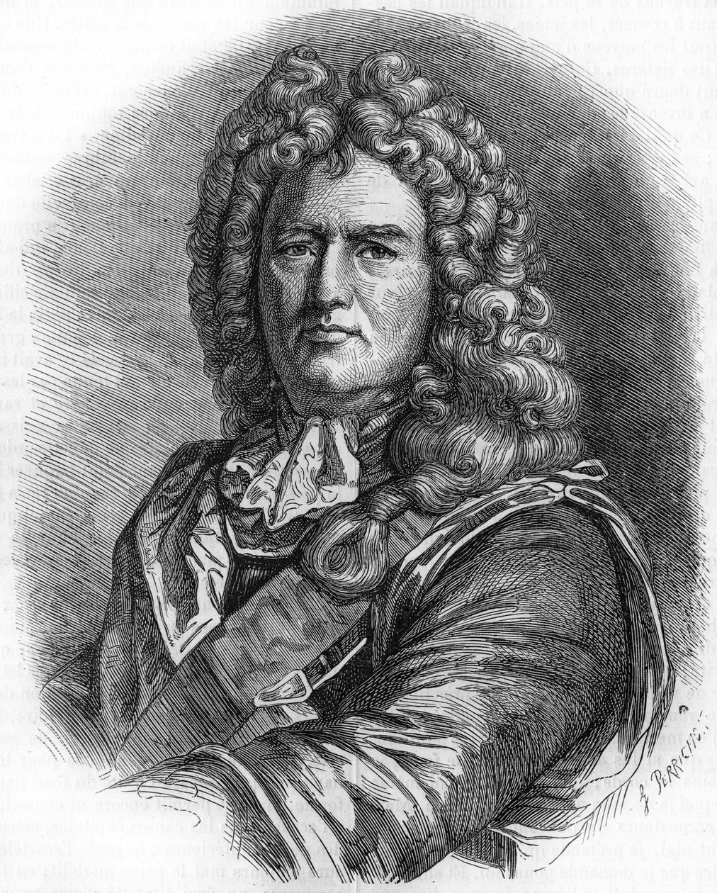 沃邦（1633 - 1707）的肖像。(Sébastien Le Prestre de Vauban) 法国元帅和军事工程师 作者 未知艺术家