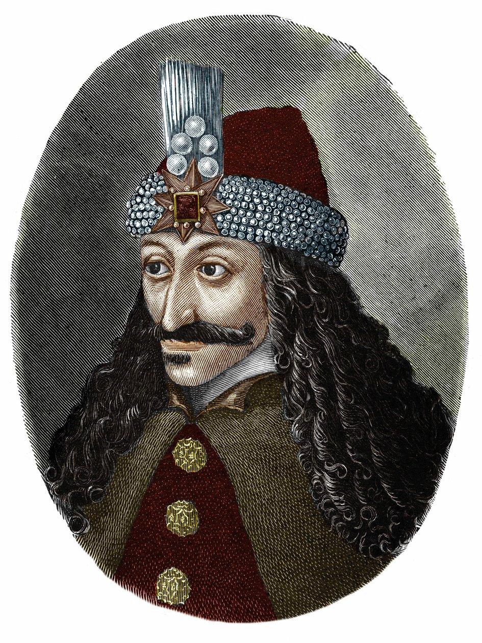 弗拉德-特佩斯三世或德古拉（1431-1476）的画像，他为布拉姆-斯托克创作的德古拉这个人物提供了灵感，这部小说写于1897年。 作者 未知艺术家