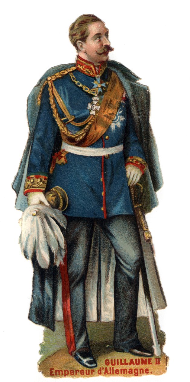 德国皇帝威廉二世的肖像（1859-1941）。19世纪晚期的彩色石版画。私人收藏 作者 未知艺术家