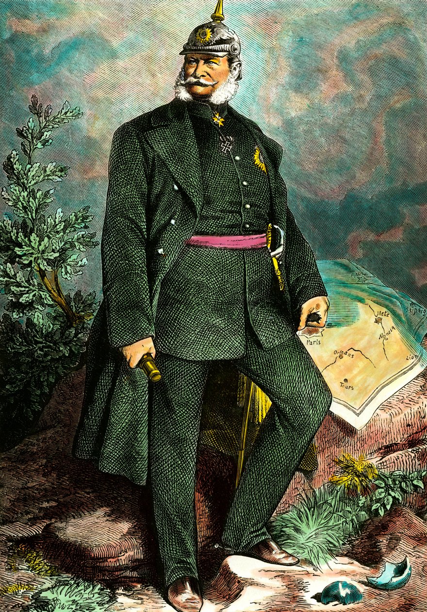 普鲁士国王和德国皇帝威廉一世（1797-1888）的肖像。19世纪的雕版印刷品 私人收藏 作者 未知艺术家