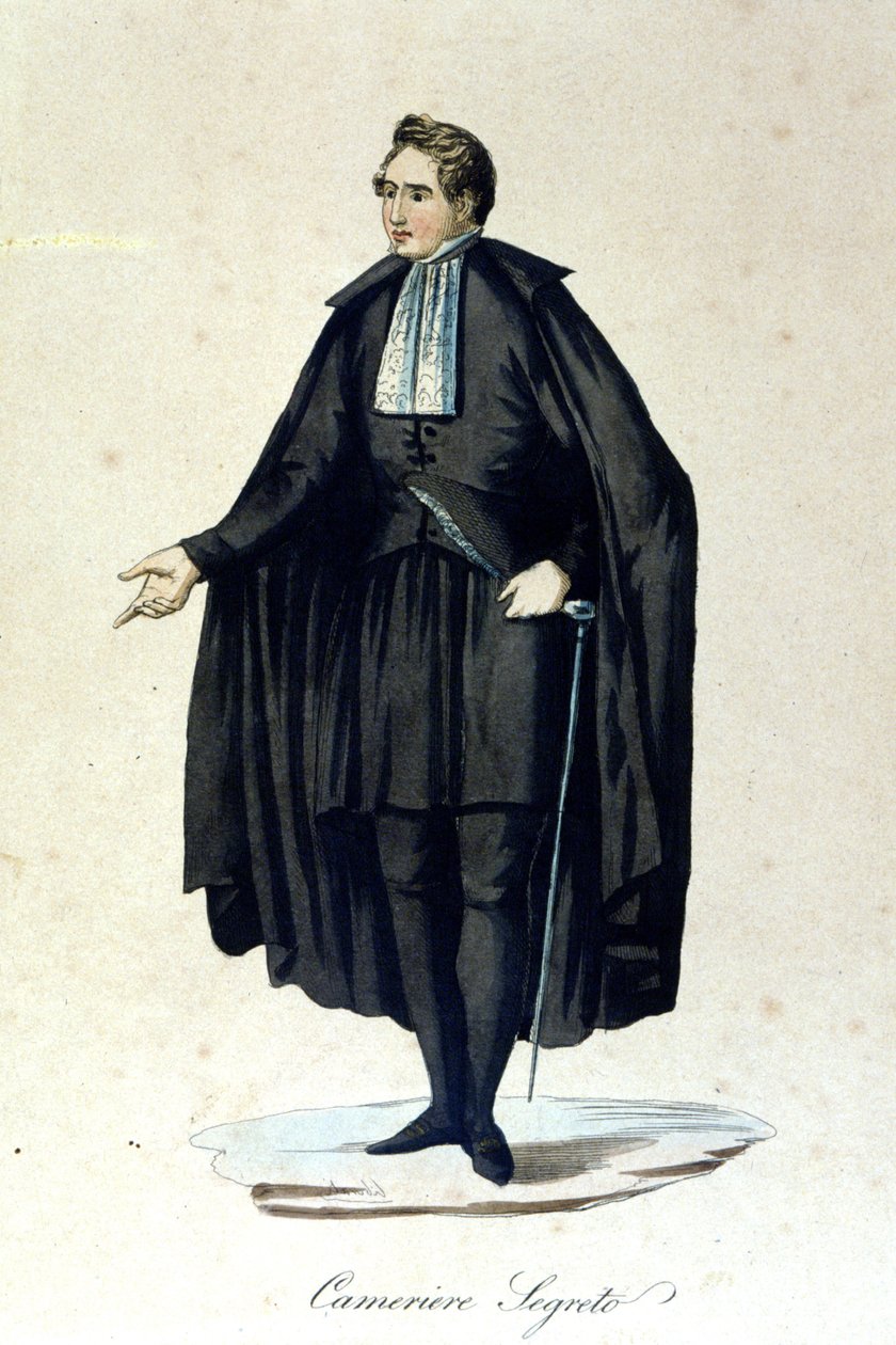 Portrait of a secret camera from the Vatican State. 19th century engraving. 作者 未知艺术家