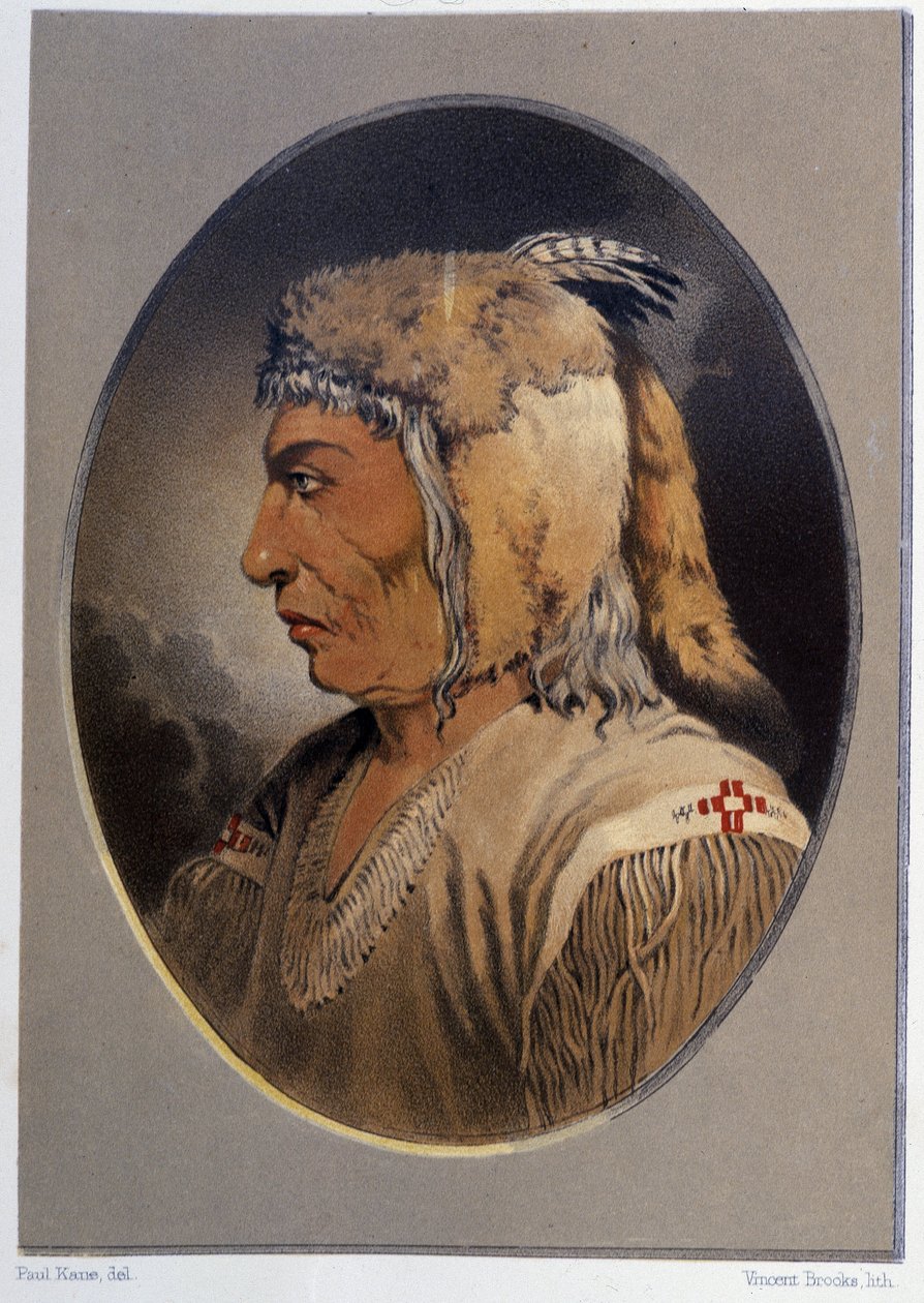 Portrait of an Indian: Man-Ce-Muckt - in “” Wandering of an artist among the indians of north america”” by Paul Kane, Longmans & Roberts, London 作者 未知艺术家