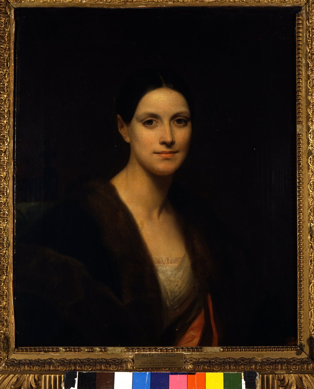 奥地利舞者范妮·埃尔斯勒 (1810-1884) 的匿名绘画肖像。 19 世纪 Museo della Scala 米兰意大利 作者 未知艺术家