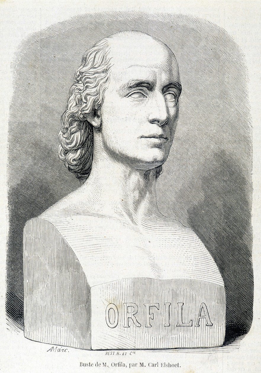 法国医生和化学家 Orfila (1787 - 1853) 的肖像。 作者 未知艺术家