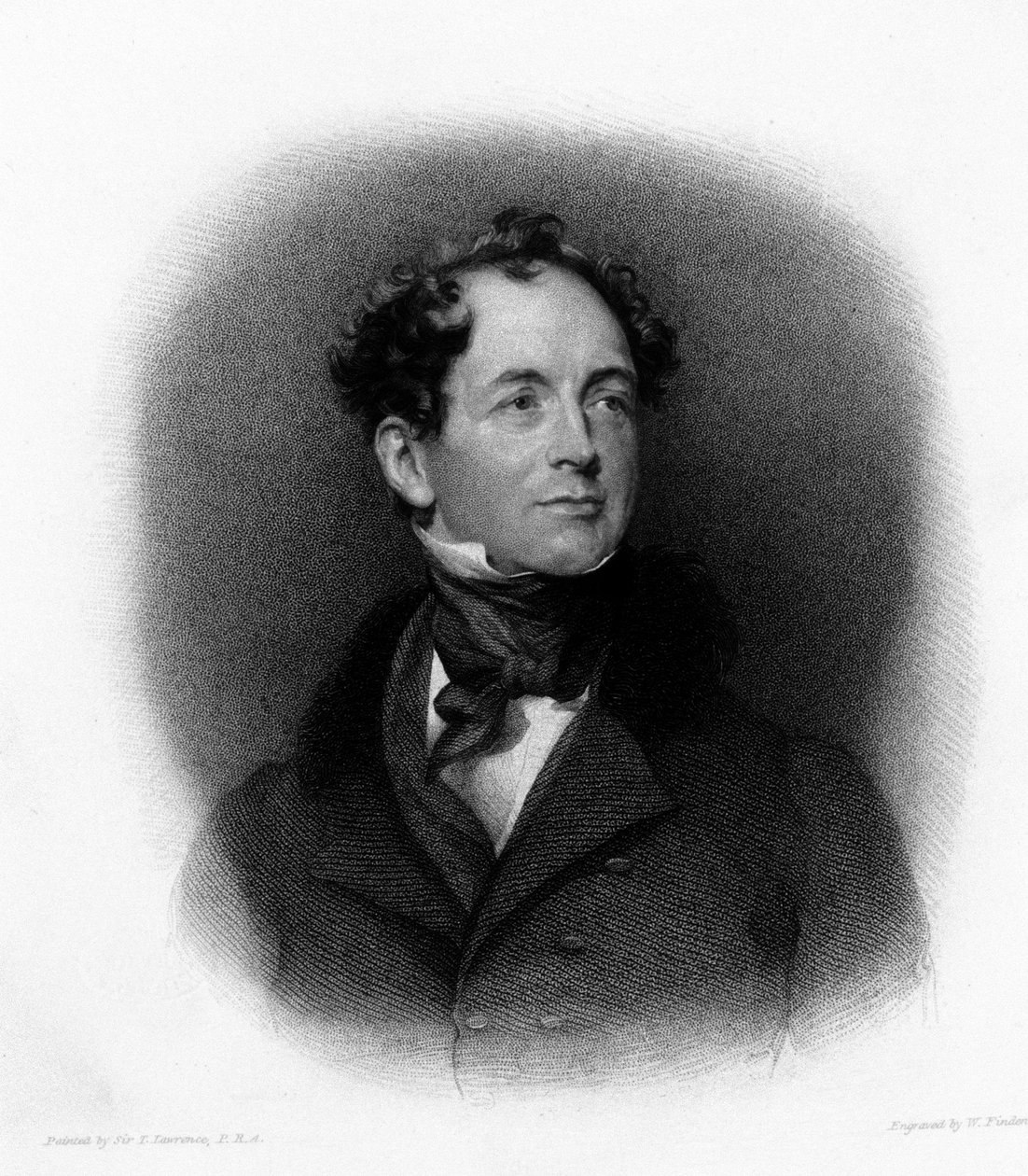 爱尔兰诗人 Thomas Moore（或 Thomas More）（1779-1852）的肖像 19 世纪的雕刻 作者 未知艺术家