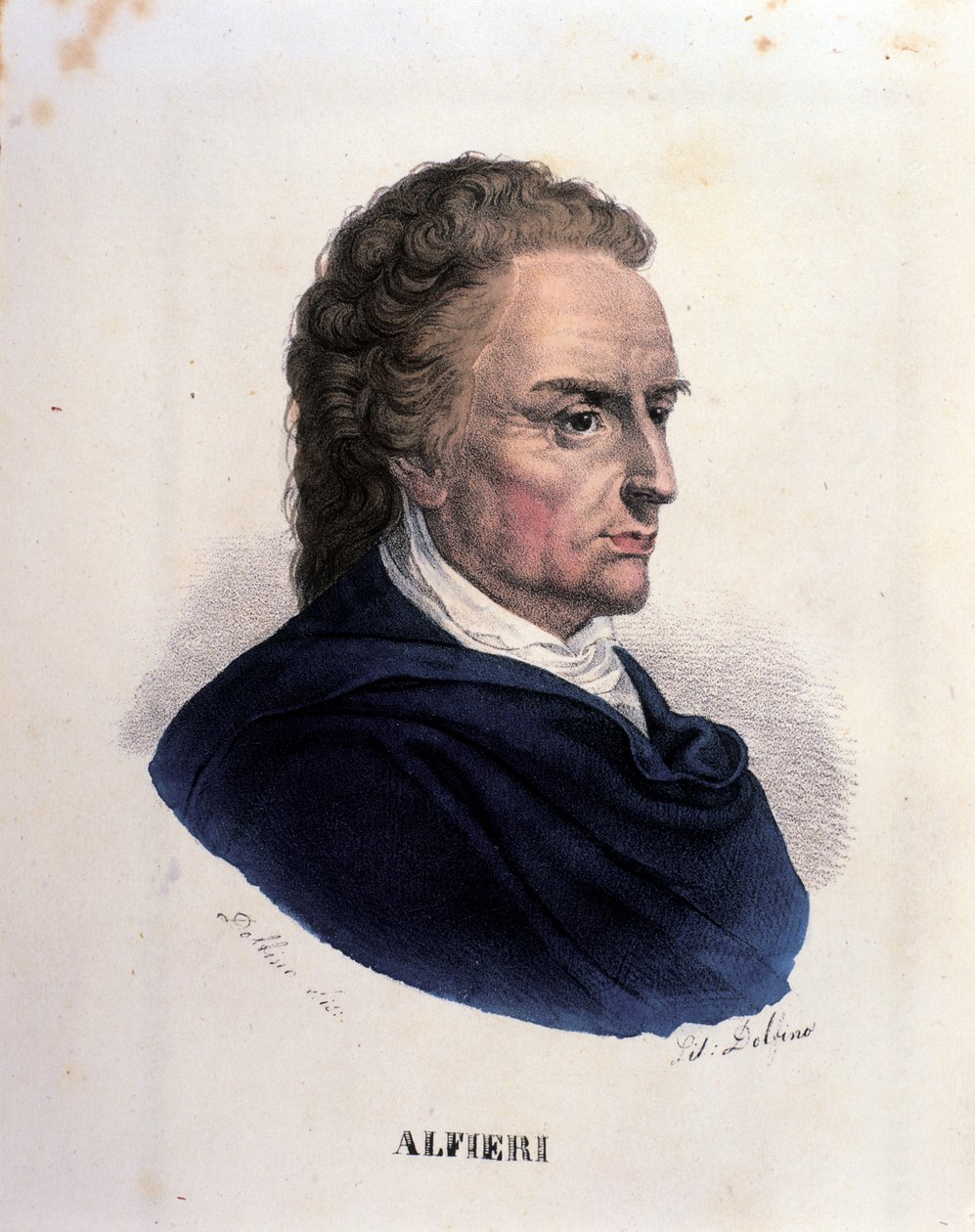 Portrait of the Italian poet and playwright Vittorio Alfieri (1749-1803) Engraving of the 19th century 作者 未知艺术家