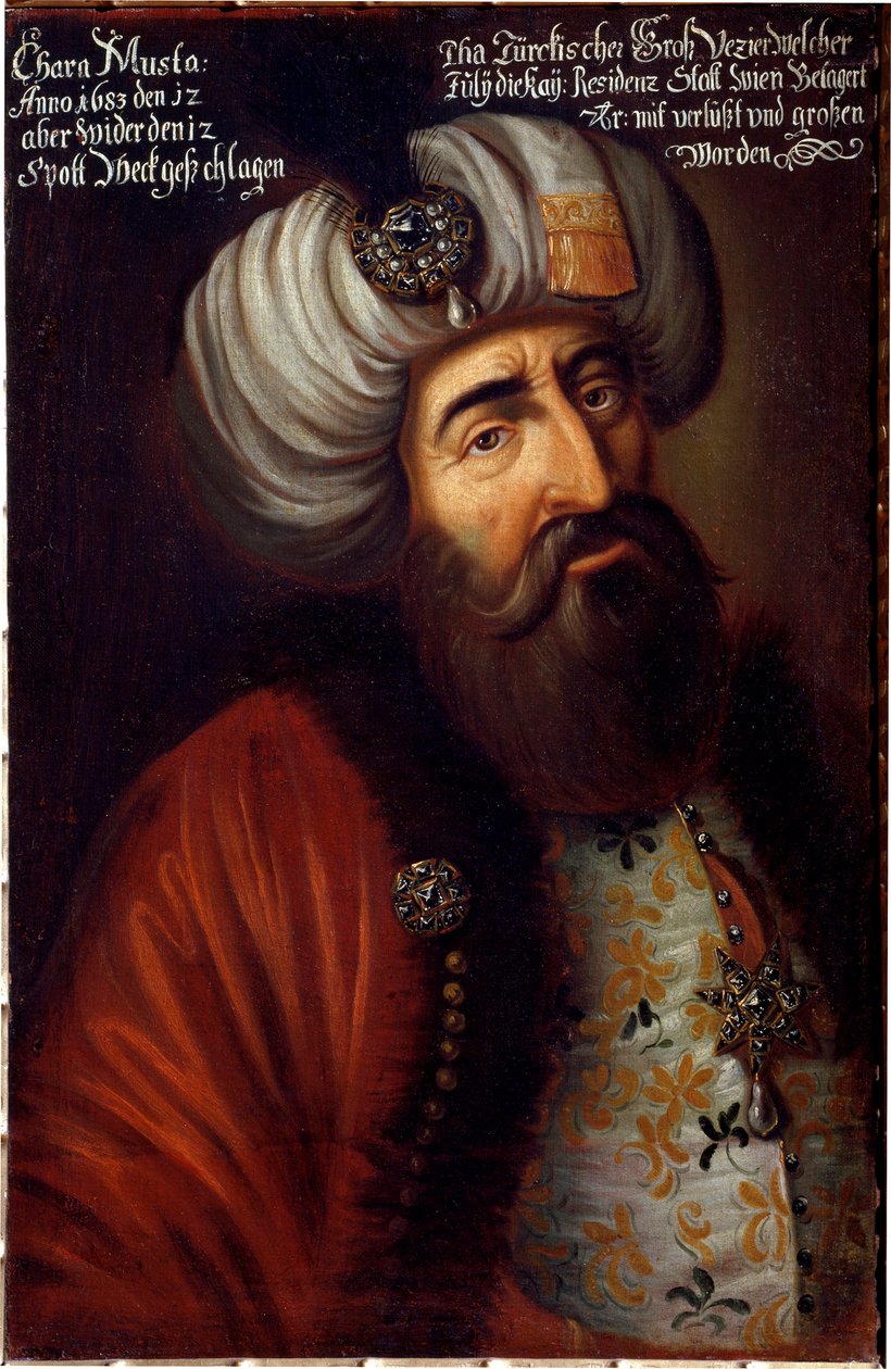 Merzifon 的奥斯曼帝国士兵 Pasha Kara Mustafa 的肖像 作者 未知艺术家
