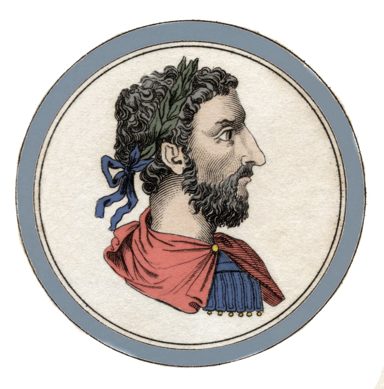 罗马皇帝马克·奥雷勒 (Caesar Marcus Aurelius Antoninus Augustus) 的肖像 (121-180) 作者 未知艺术家