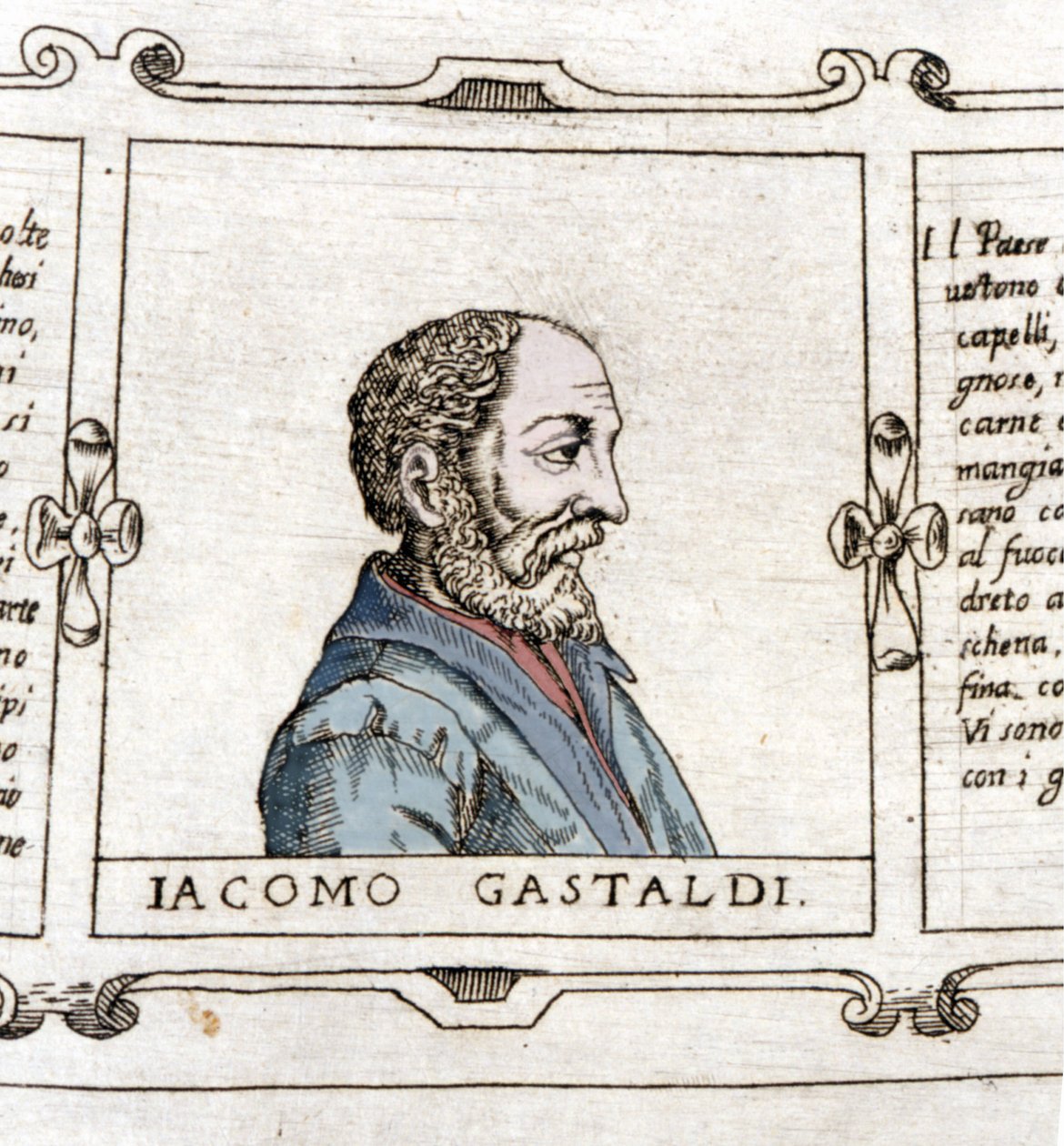 制图师（地理学家）贾科莫·加斯塔尔迪 (Giacomo Gastaldi) 的肖像 (? - 1566)。 作者 未知艺术家