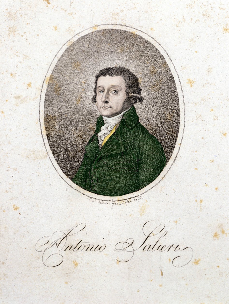 Portrait of the composer Antonio Salieri (1750 - 1825). 作者 未知艺术家