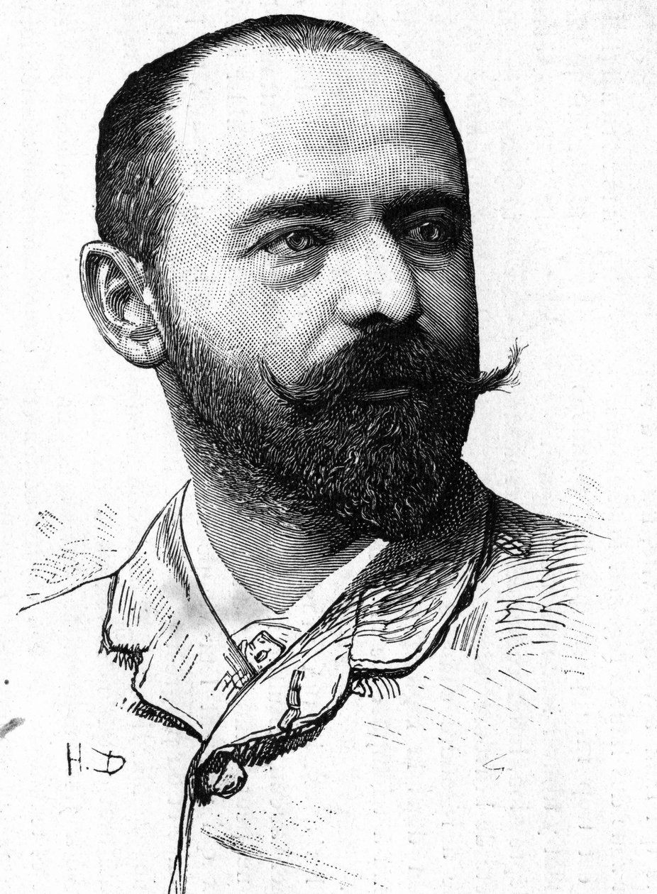 戏剧作家阿尔弗雷德-亨内金（1842-1887）的画像。 作者 未知艺术家