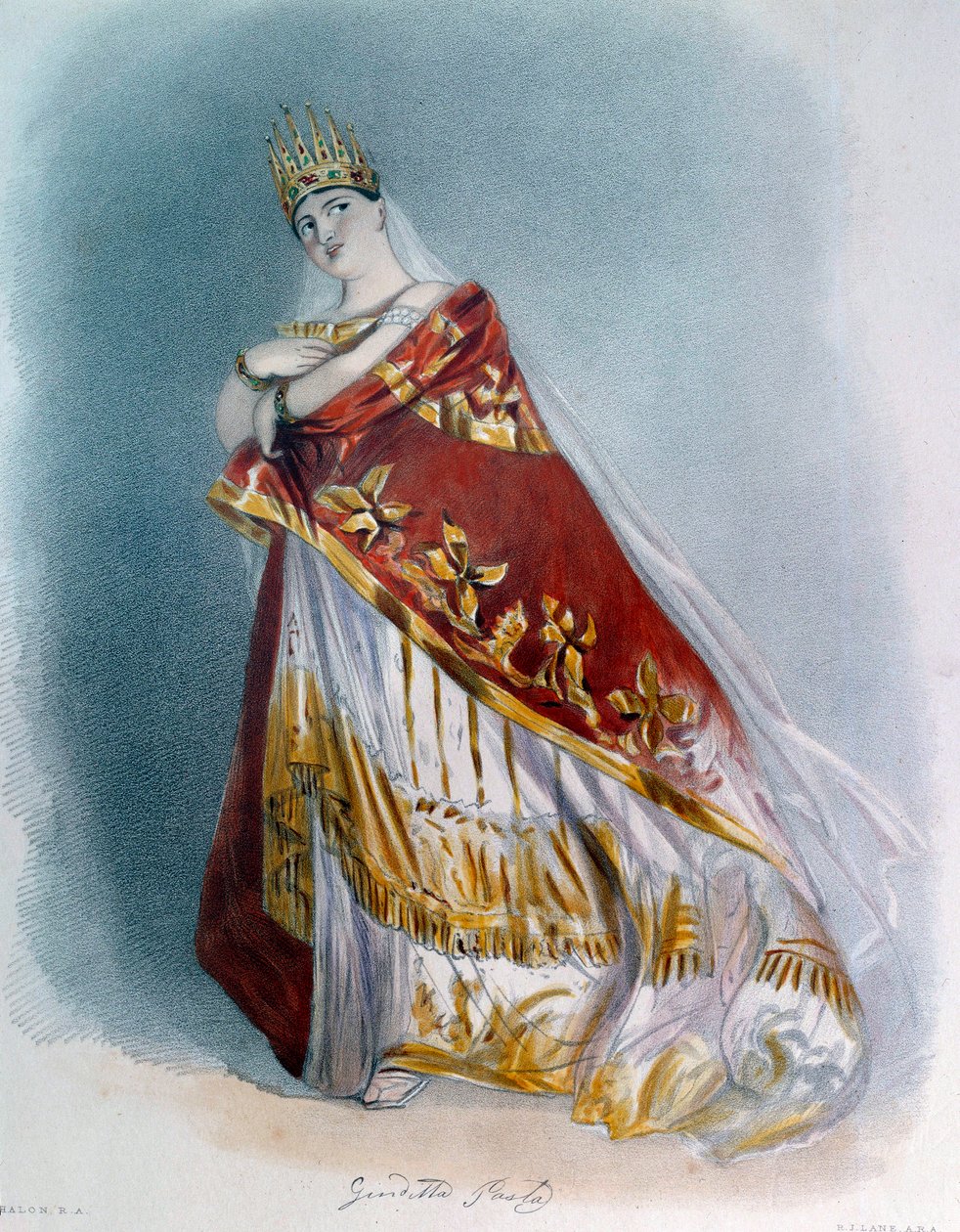 女高音歌唱家朱迪塔-帕斯塔（1797-1865）穿着歌剧服装的肖像。1837年 巴黎，歌剧院图书馆 作者 未知艺术家