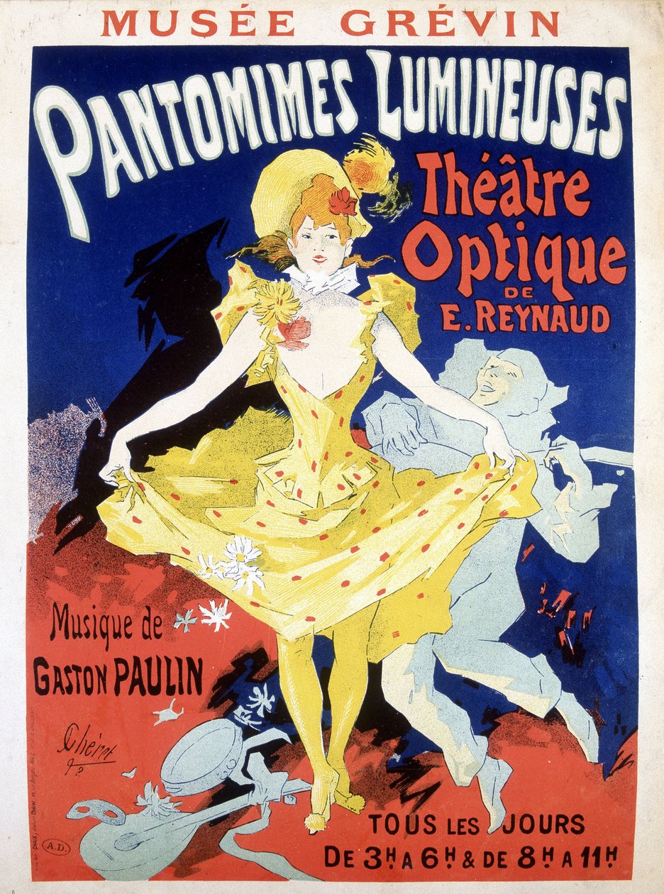 雷诺光学剧院日常奇观“Pantomimes Lumineuses”海报 作者 未知艺术家