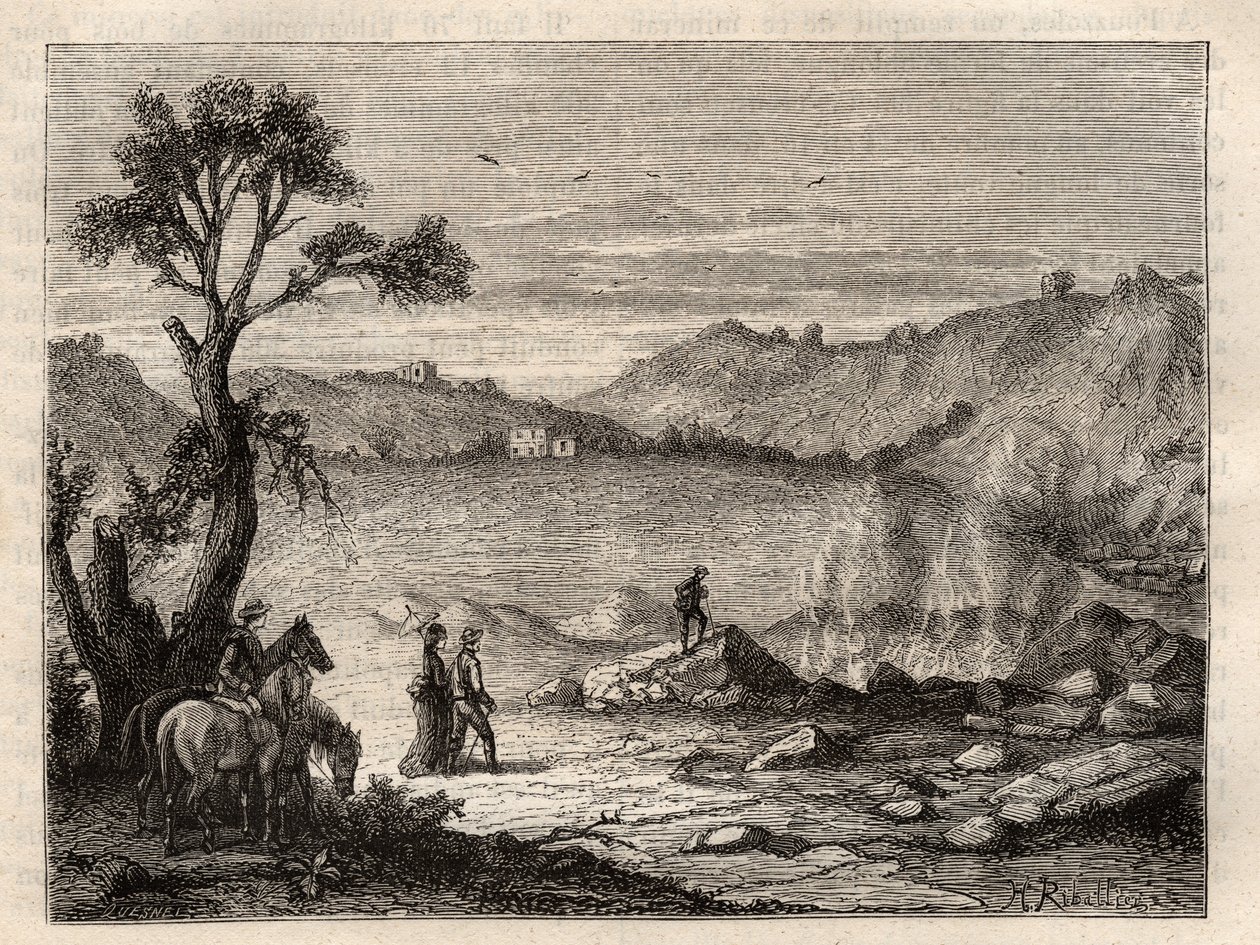 那不勒斯附近的Pozzuoli Solfatara--意大利Pouzolles的Solfatare--Louis Figuier在《Les Merveilles de l