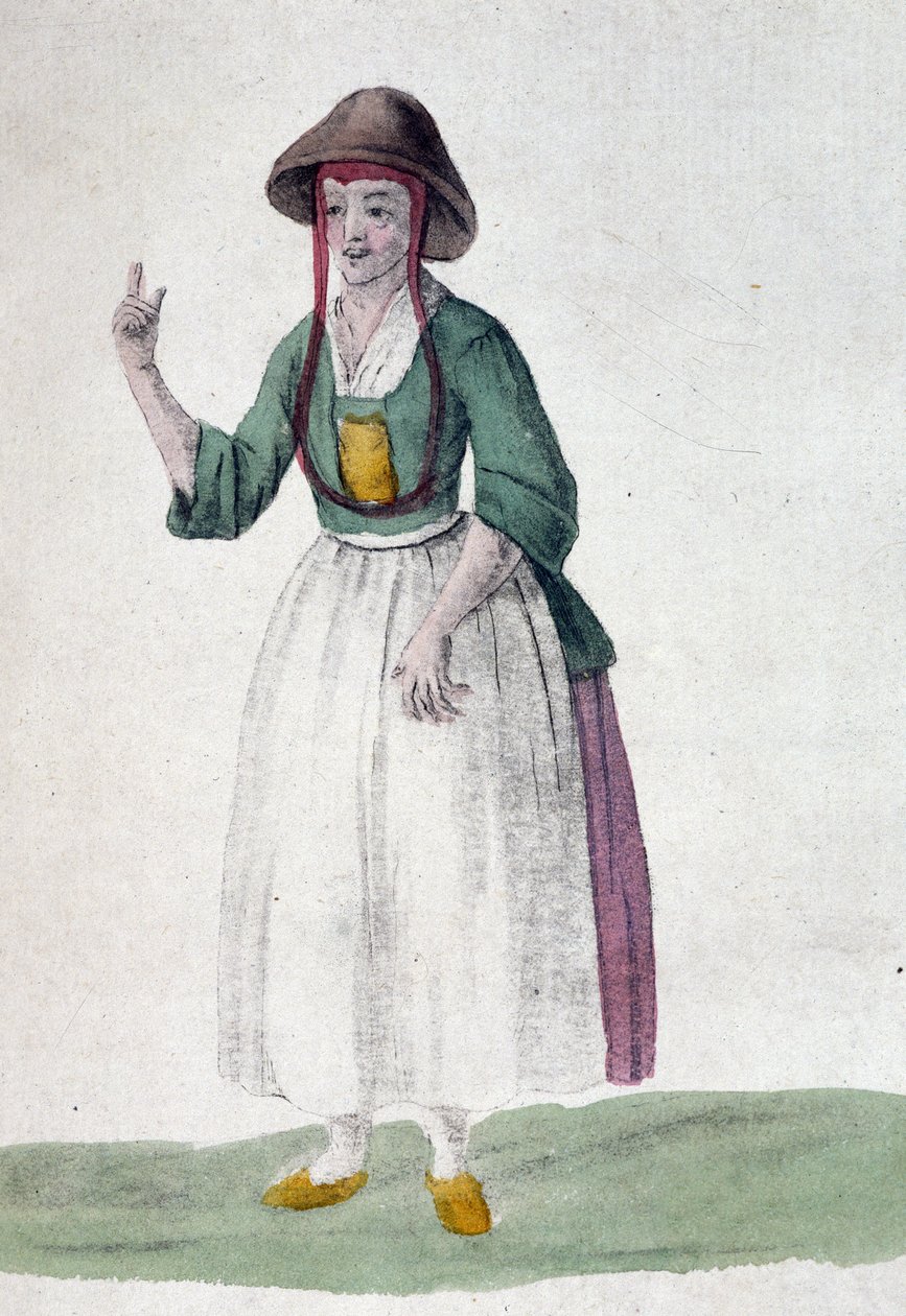 Quaker woman - drawing, deb. 19th century 作者 未知艺术家