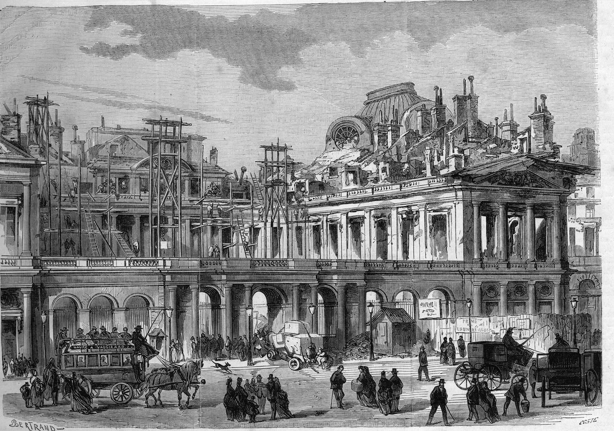 巴黎皇宫（Palais-Royal）的重建工程。雕刻在 "L