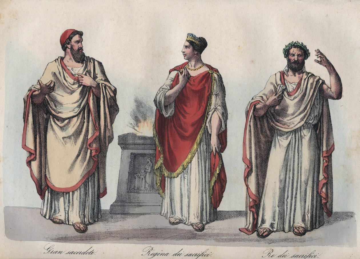 古罗马的宗教--罗马祭司--Regina sacrorum--Rex Sacrorum（Rex sacrificulus）--来自《Usi e Costumi di Tutti i Popoli dell