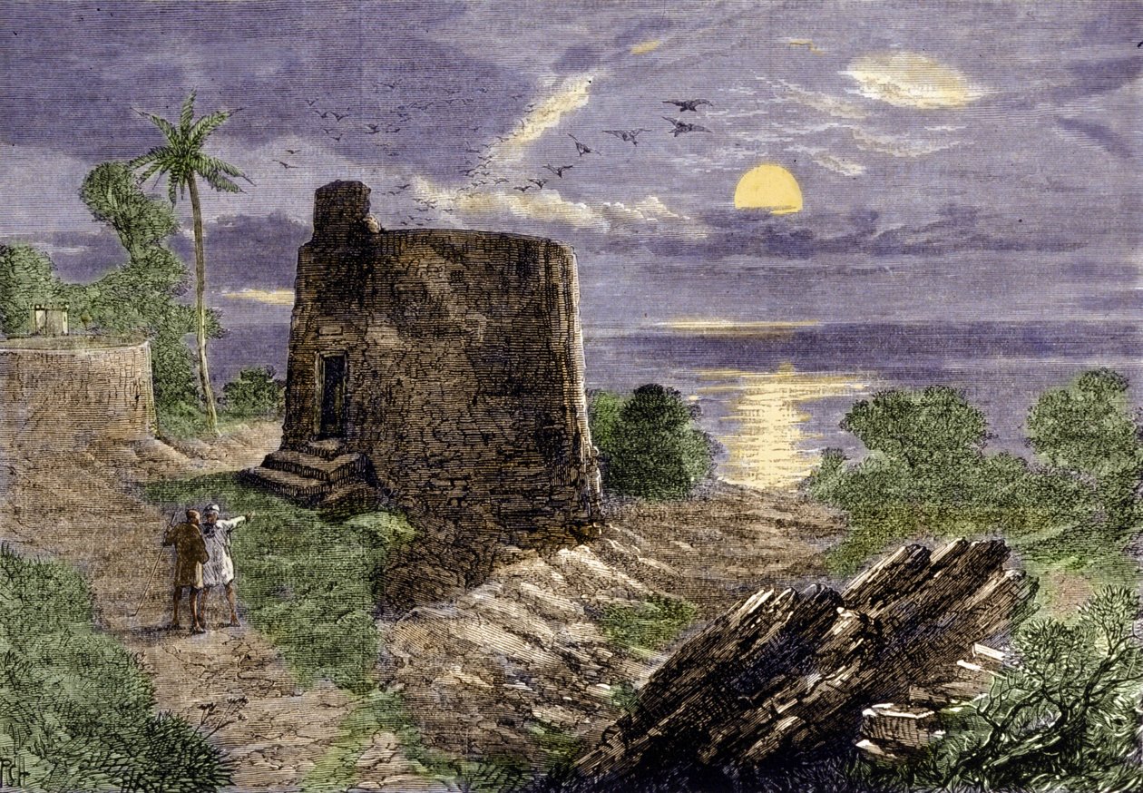 Religion of the Farsis (followers of Zarathustra (Zarathustra, Zarathushtra, Zarathustra or Zoroastra)): the funeral ritual consists in placing the bodies of the deceased in a tower, the Tower of Silence, where they are devoured by vultures. Malabar region 作者 未知艺术家