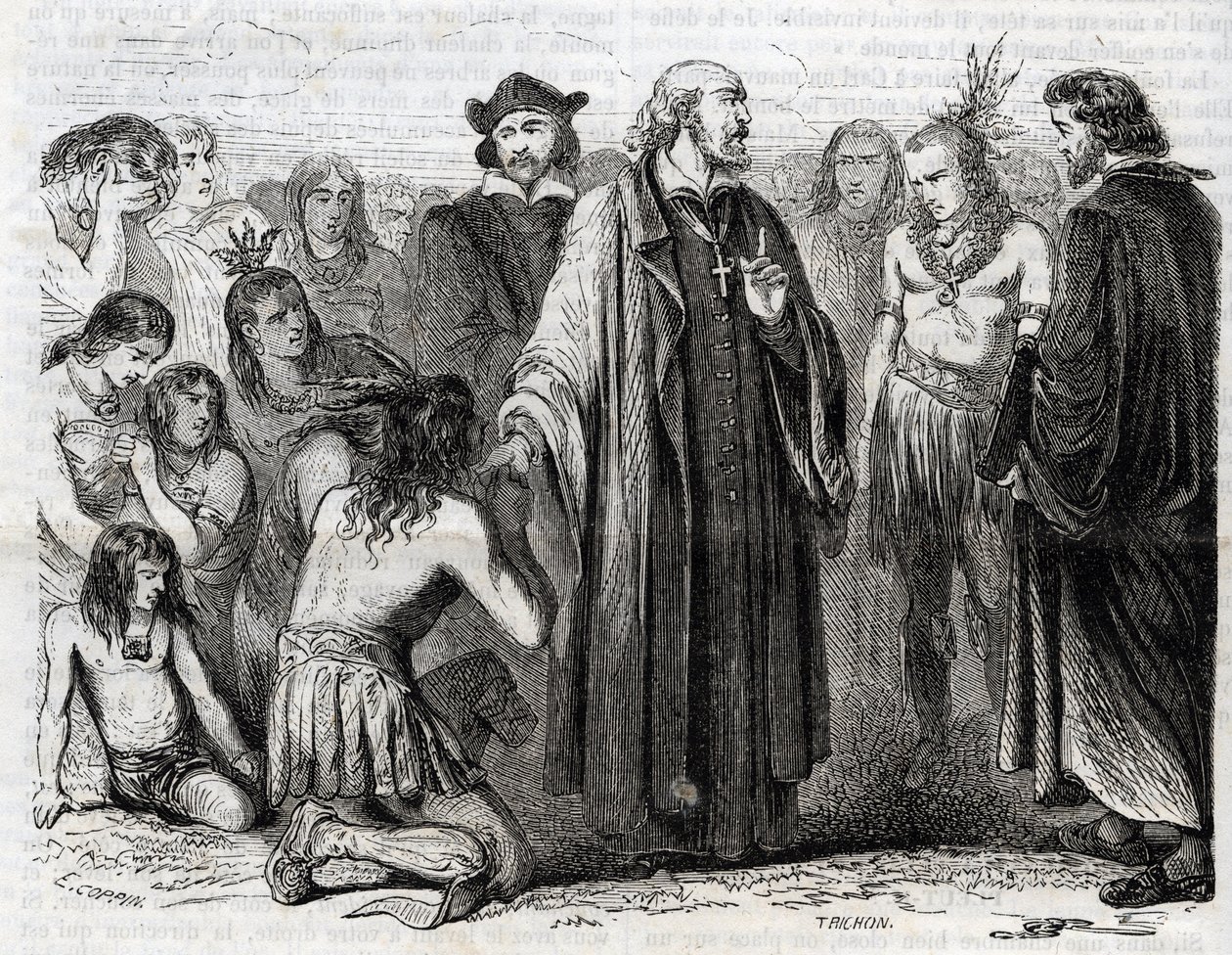 巴托洛梅-德拉斯-卡萨斯（1484-1566）多米尼加牧师，印第安人的传教士"（巴托洛梅-德拉斯-卡萨斯肖像，多米尼加修士和印第安人的保护者--1860年的雕版画 作者 未知艺术家
