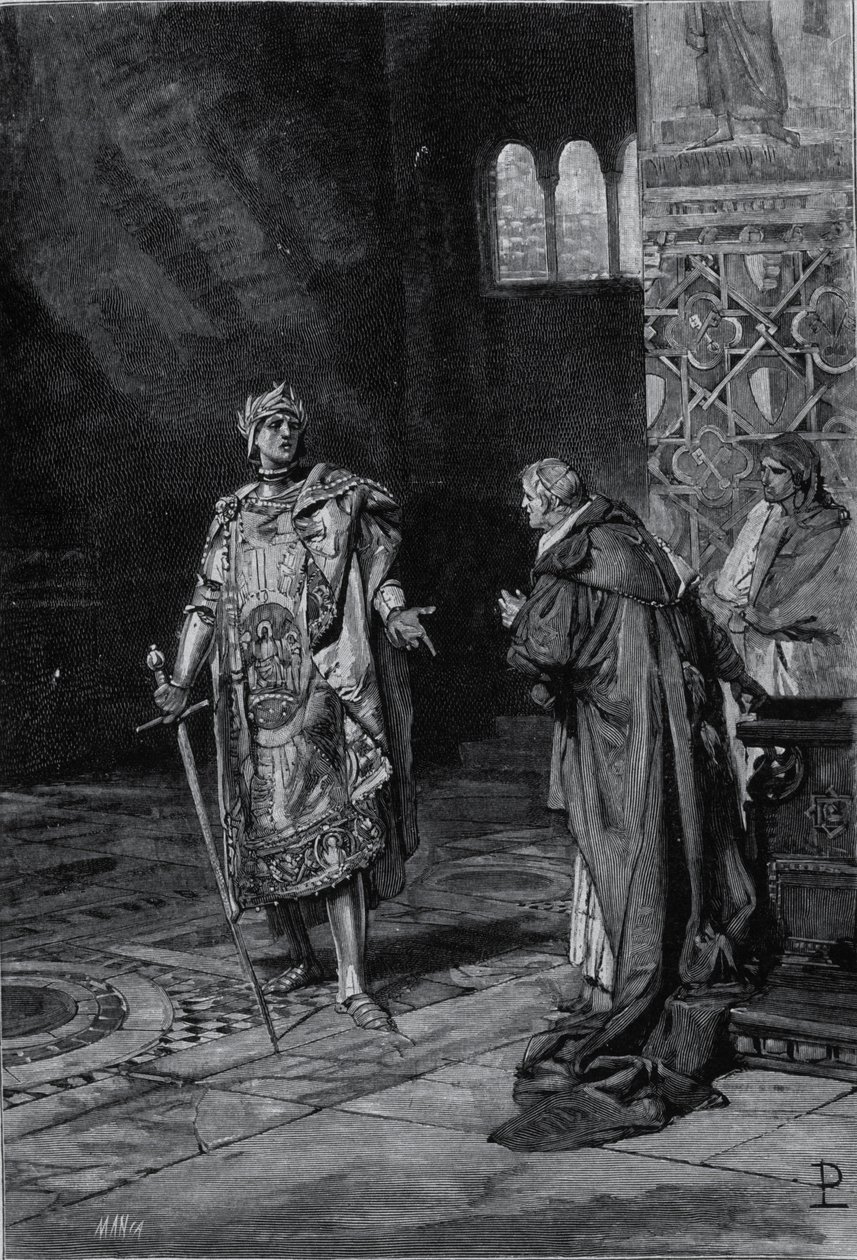 Cola di Rienzo（1314-1354）的代表，罗马人民的论坛。 19 世纪末的插图 作者 未知艺术家