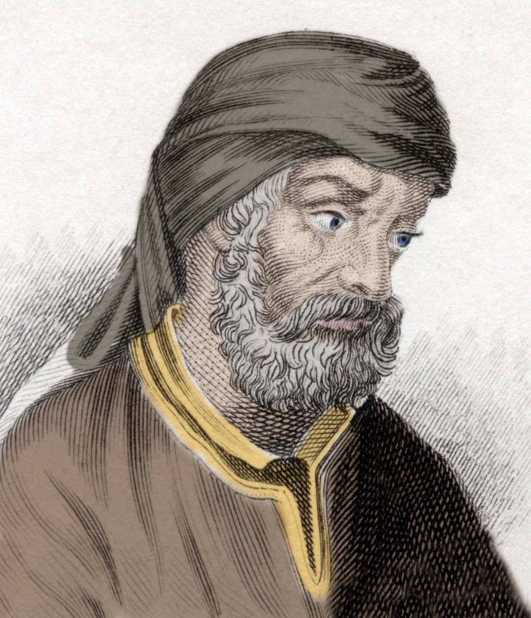 Quintus Septimus Florens Tertullianus 的代表，被称为 Tertullian（约 150/160-约 230/240）神学家和教会之父。 19 世纪的雕刻。 作者 未知艺术家