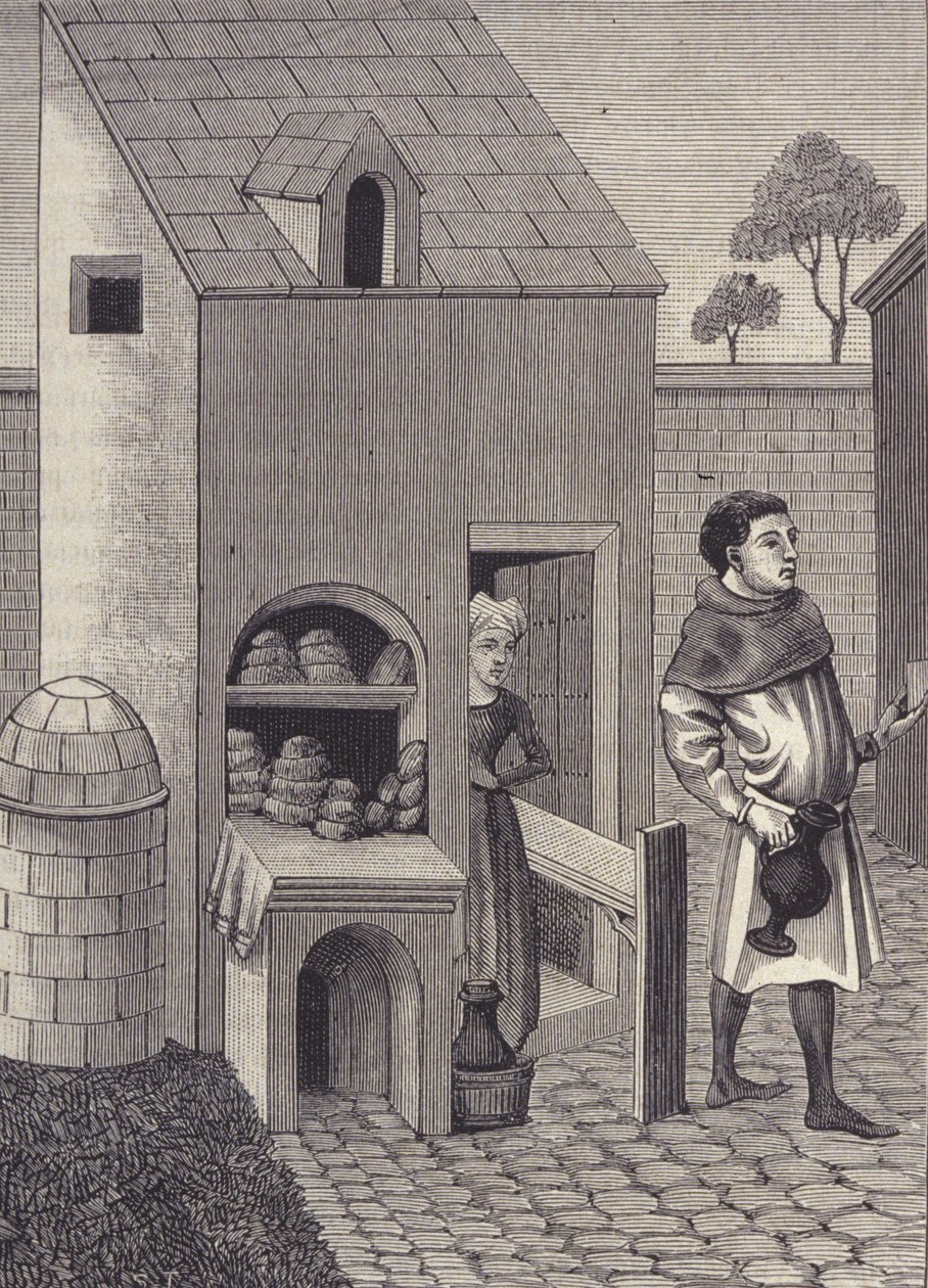 Representation of a baker in the 15th century. 作者 未知艺术家