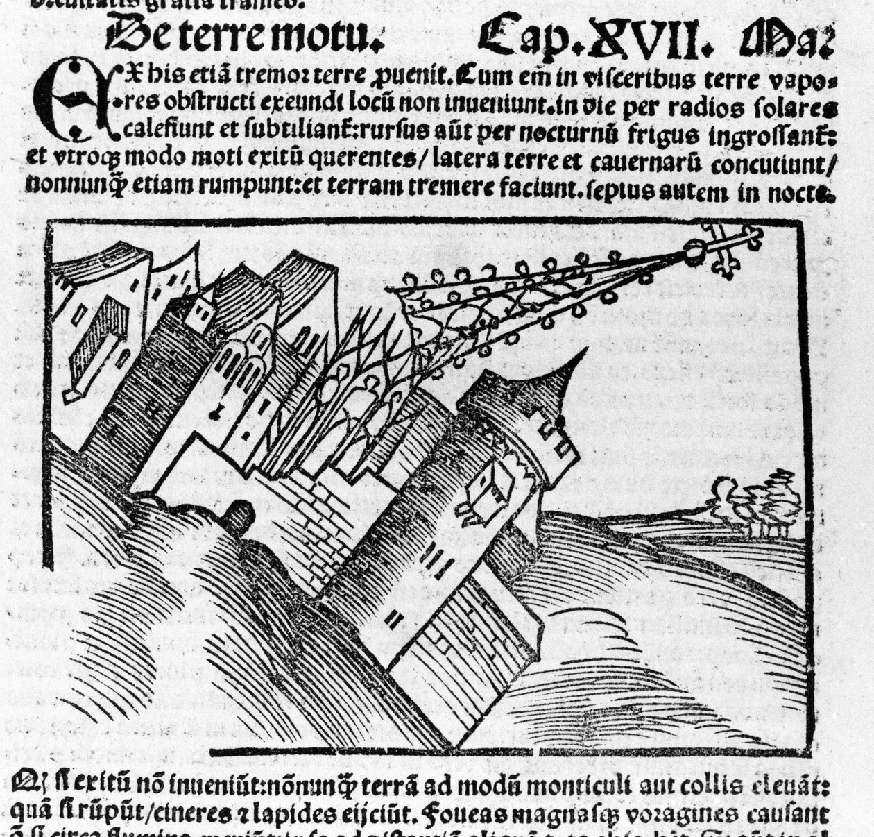 Representation of the earthquake in the 16th century. 作者 未知艺术家