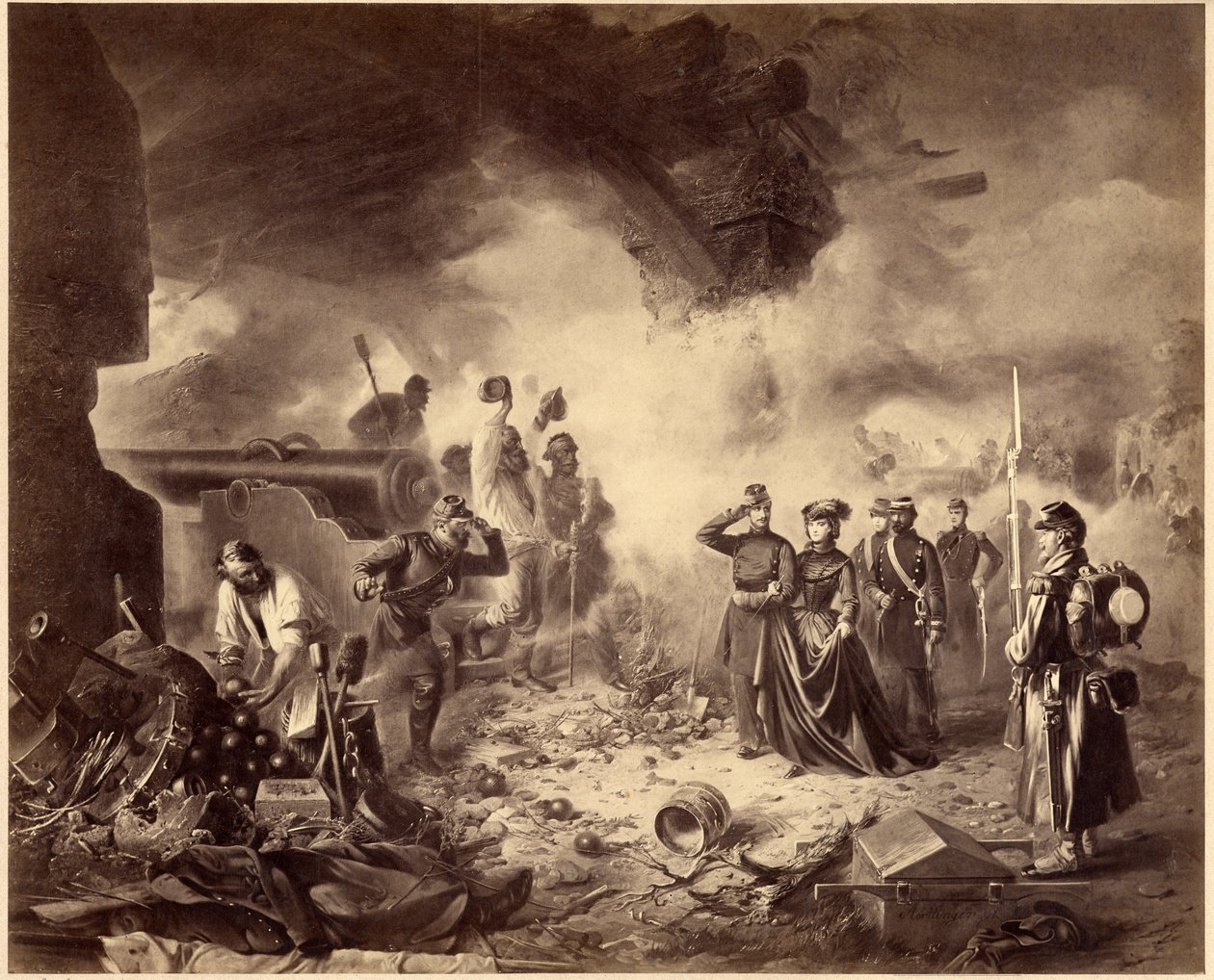 Risorgimento-围攻加埃塔，1860-1861年。统一时代，意大利，十九世纪。玛丽·索菲 作者 不明
