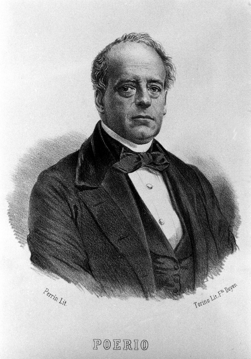 Risorgimento：意大利革命家 Carlo Poerio (1803-1867) 的肖像。 雕刻 19 世纪。 作者 未知艺术家