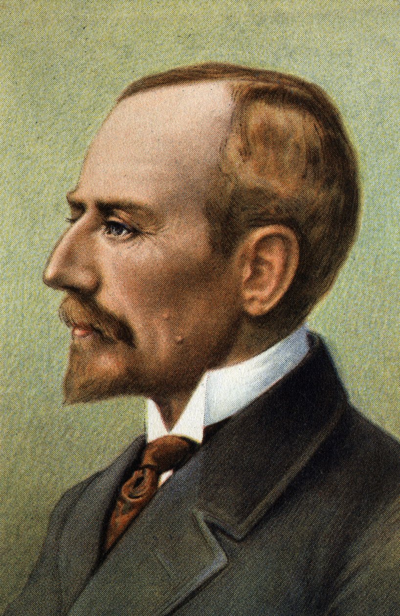 挪威探险家罗尔德-阿蒙森。 作者 未知艺术家