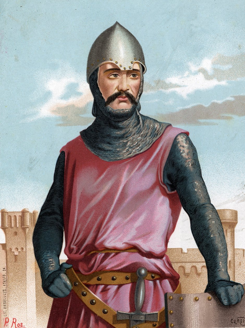 Rodrigo Dìaz de Vivar，被称为Cid Campeador的西班牙英雄（1043年至1099年）。1877年在巴塞罗那著名的shades y Mujeres之后。 作者 未知艺术家