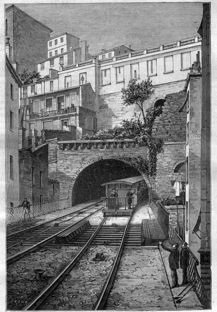 里昂至福尔维耶的铁路线--1884年《航海日志》中的版画 作者 未知艺术家