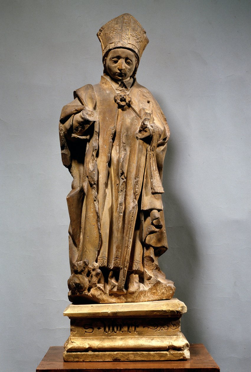 Saint Hubert in eveque Wood sculpture 作者 未知艺术家