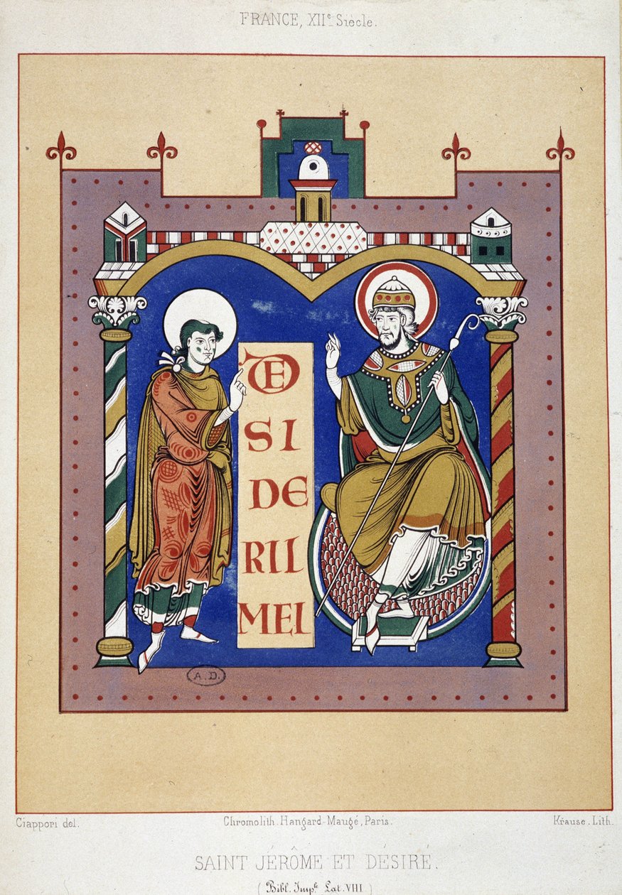 Saint Jerome and Saint Desire - 基于 12 世纪的法国文件 作者 未知艺术家
