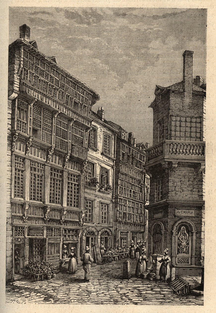 圣马洛（Saint-Malo）Duguay Trouin（Rene Dugay-Trouin）的房子--"PATRIE "中的雕刻--LUCIEN HUARD的DESCRIPTION PECTUREQUIREQUE DE LA FRANCE EN 6 VOLUES - 19世纪末 作者 未知艺术家