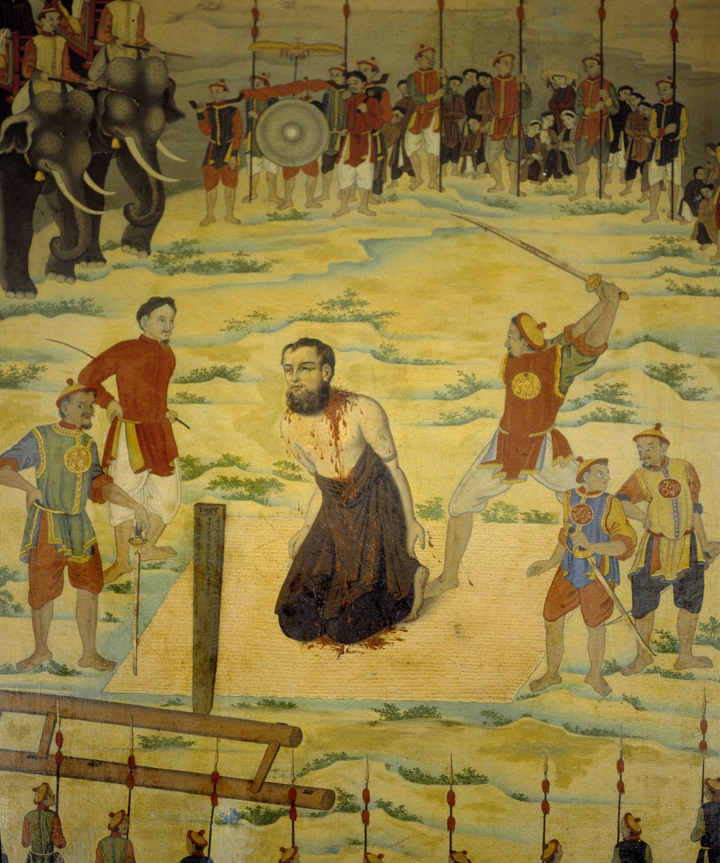 Saint Pierre Dumoulin Borie，1838 年在东京东海的烈士。19 世纪的匿名绘画。 作者 未知艺术家