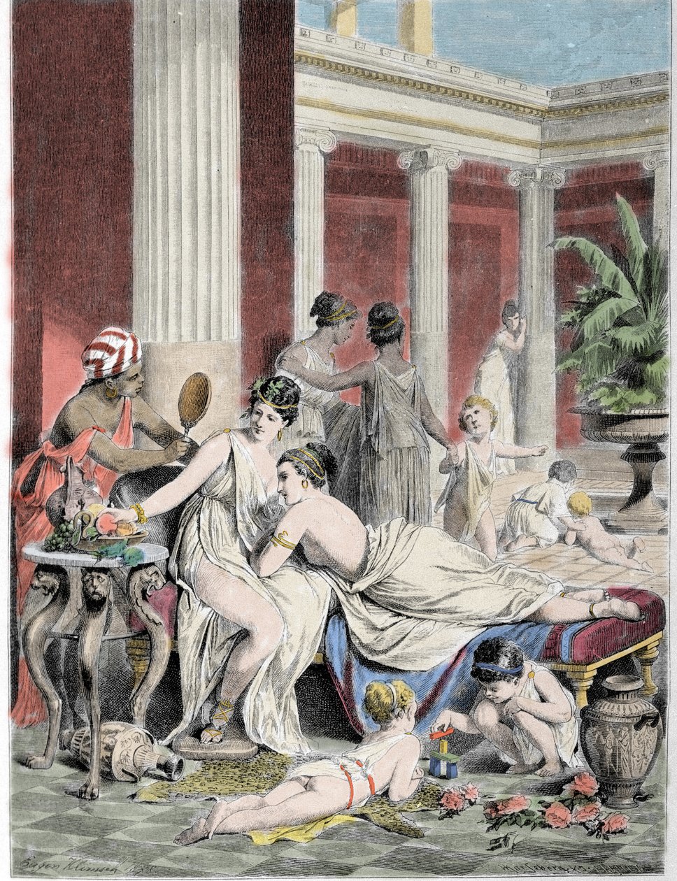 萨波（Sappho）和他的同伴们。 作者 未知艺术家