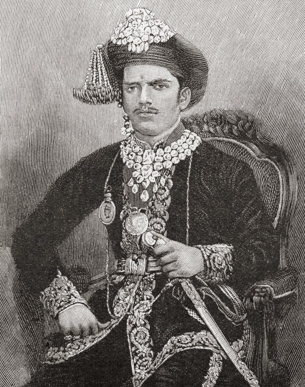 印度巴罗达邦大君 Sayajirao Gaekwad III，17 岁（雕刻） 作者 未知艺术家
