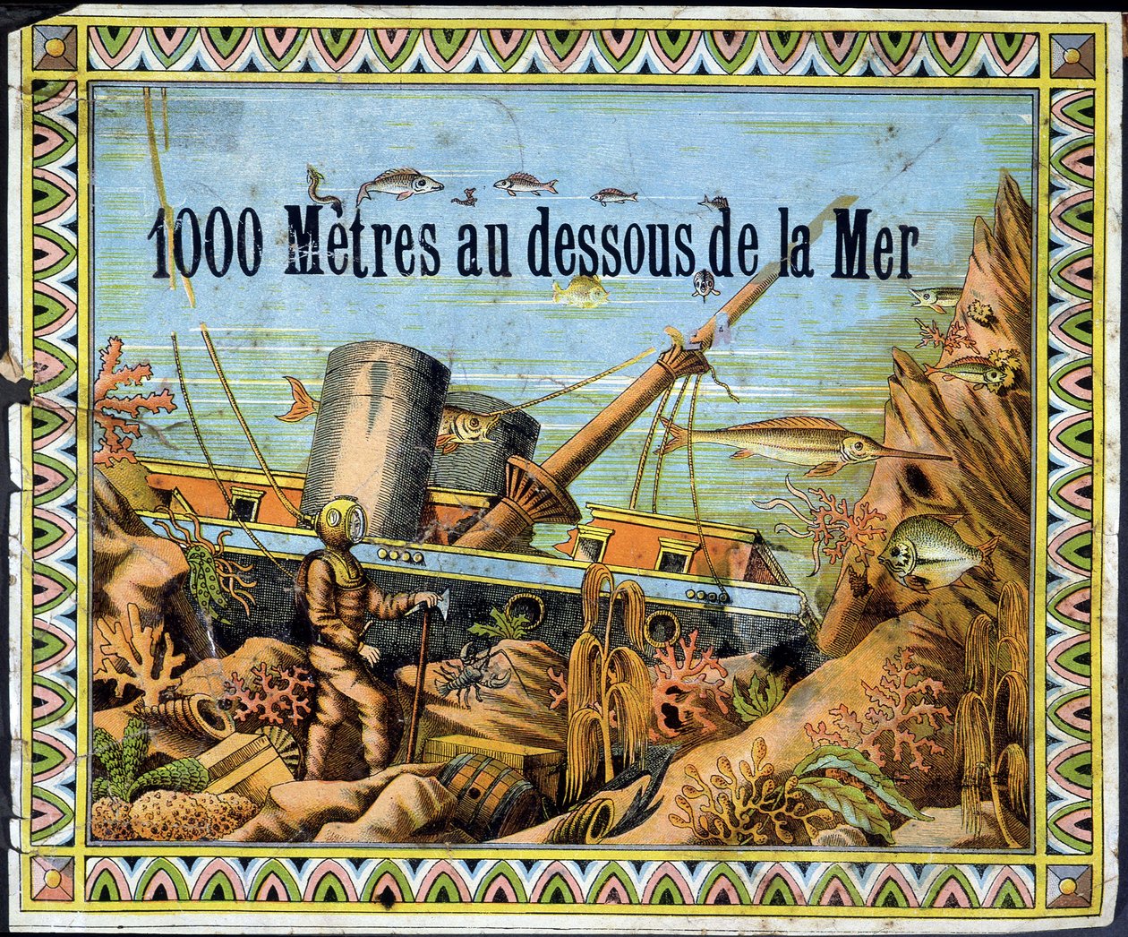 船长和沉船——在儒勒·凡尔纳 (Jules Verne) 的“海底 1000 米”中 作者 未知艺术家
