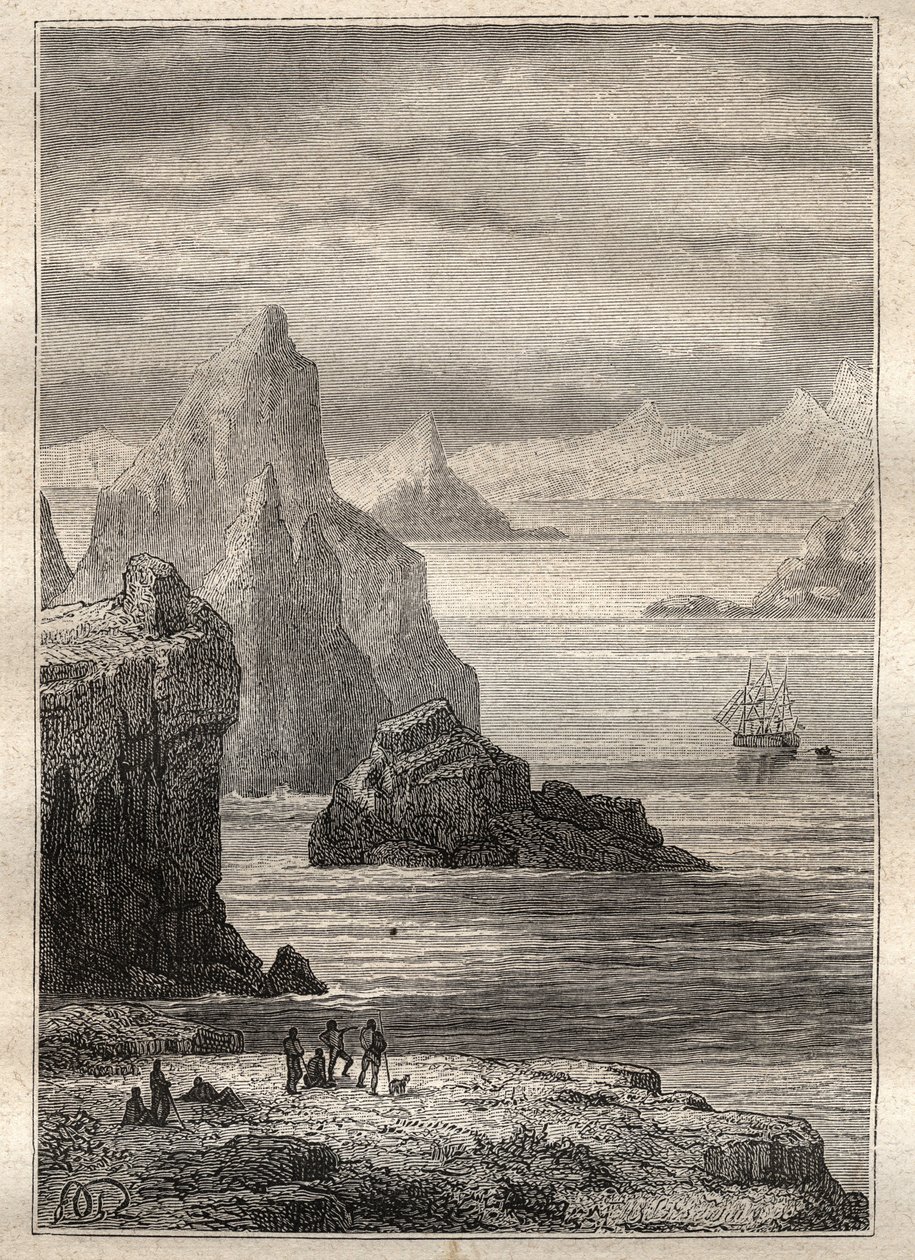 詹姆斯-库克船长（1728-1779）的第二次航行（1772-1775）：诺埃尔运河、特雷德福戈的景色--插图取自 "18世纪伟大的航海家" 作者 未知艺术家