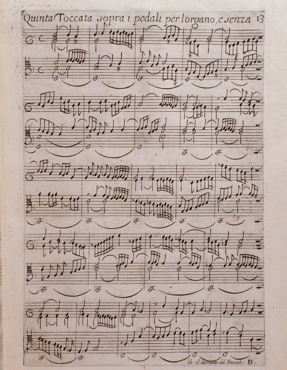 Girolamo Frescobaldi 的第二本书的乐谱页面 作者 未知艺术家