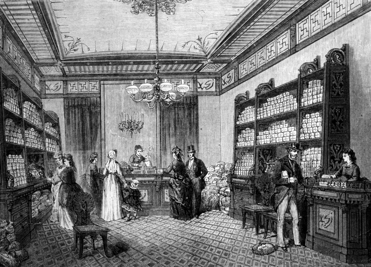 Shop of the Compagnie Moka Zanzibar, coffee shop in Paris. 作者 未知艺术家
