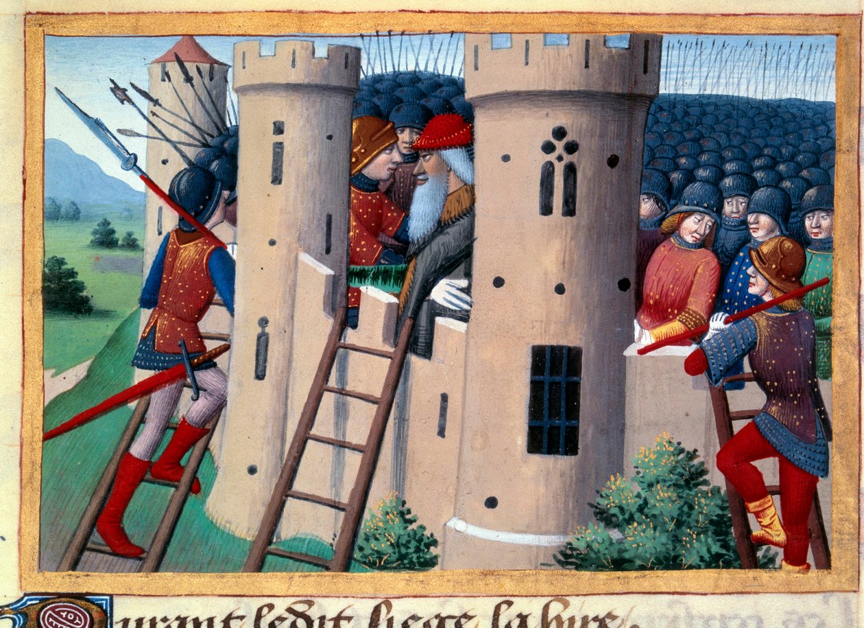 巴巴赞的雇佣和释放对盖拉德城堡 (Chateau Gaillard) 的围攻 作者 未知艺术家