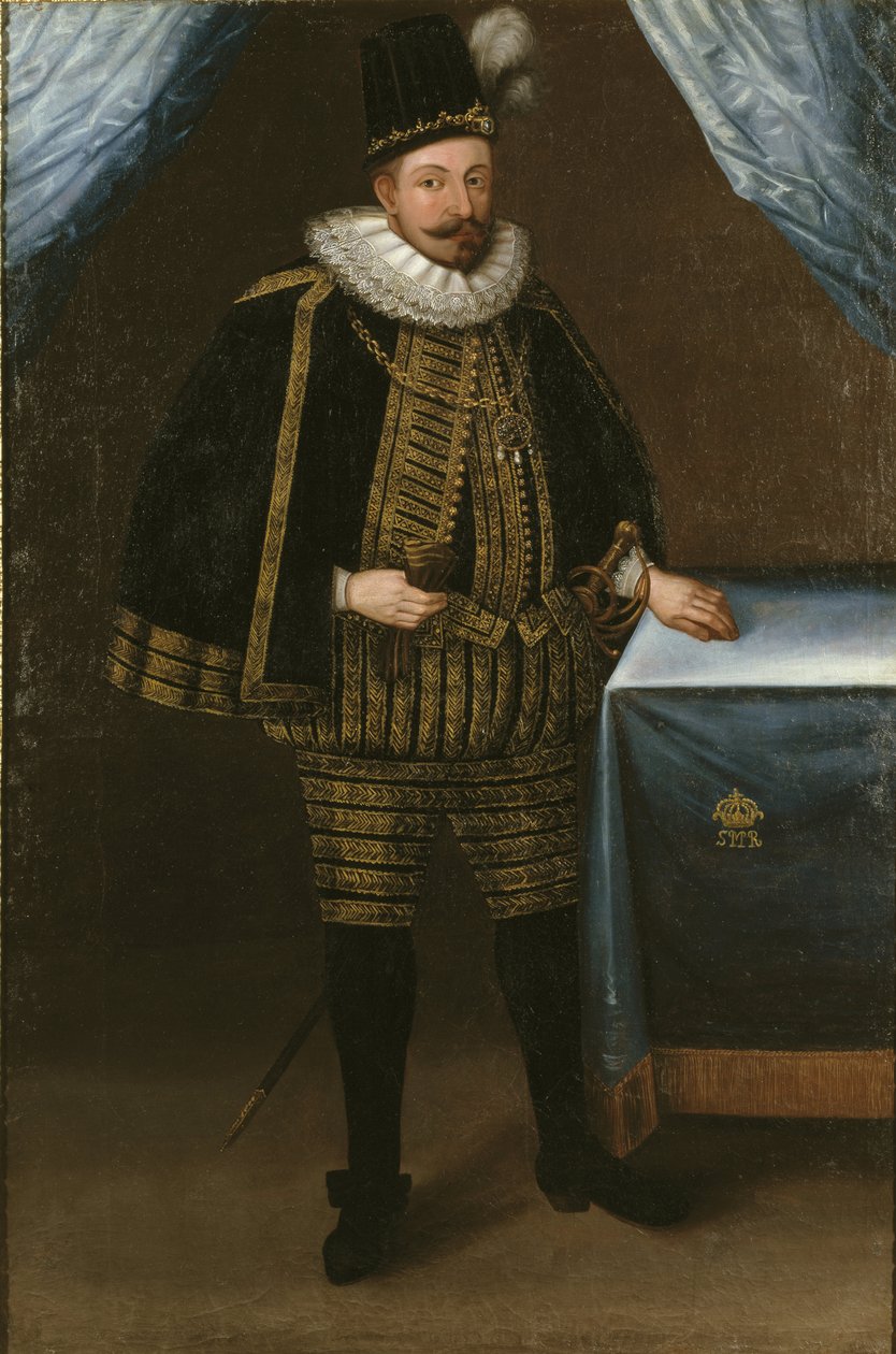 Sigismund III Vasa, roi de Pologne - 波兰国王Sigismund III Vasa的肖像（1566-1632），匿名。布面油画 作者 未知艺术家