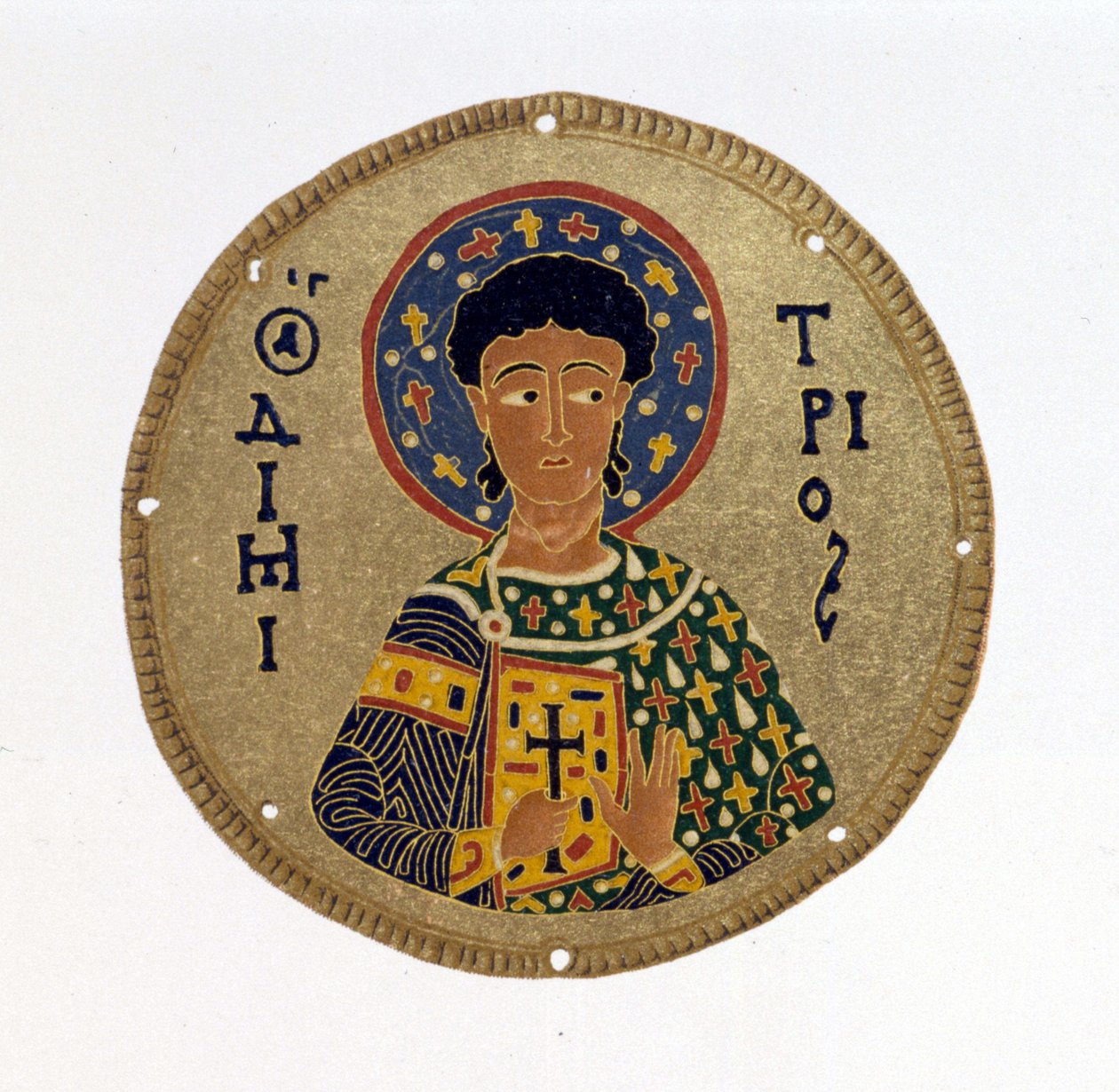 St Demetrius - in “” History and Monuments of Byzantine Enamels”” by N. Kondakow. Chromolithography 1892. 作者 未知艺术家