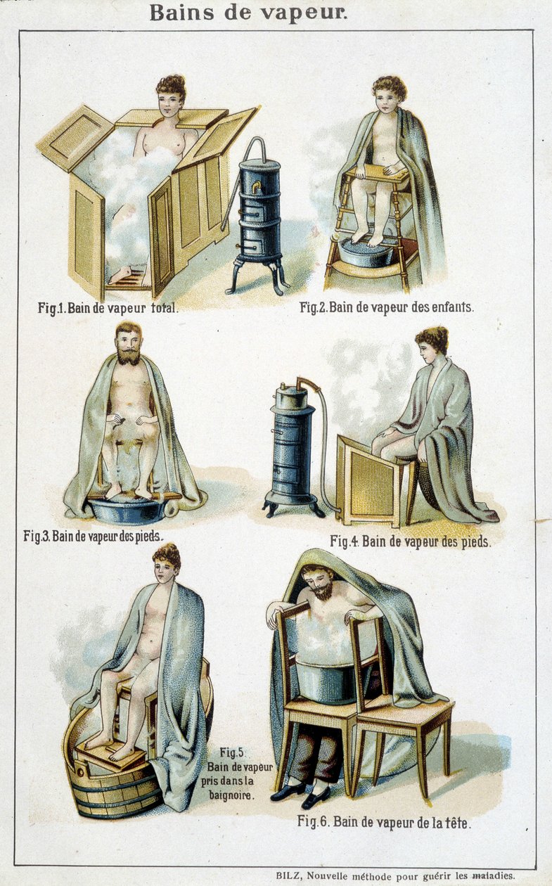 Steam baths - in “” Bilz, Natural Medication””, late 19th century 作者 未知艺术家