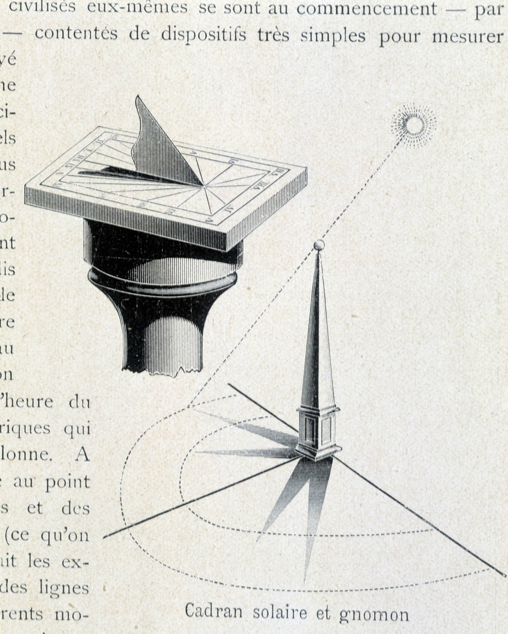 日晷和 gnomon（17 世纪）——刻在 Kraemer 的“宇宙和人类”中 作者 未知艺术家